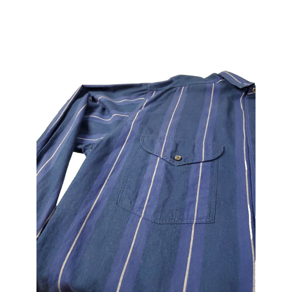 LEVIS MENS VINTAGE 80S DIAMOND LABEL BUTTON UP LONG SLEEVE SHIRT BLUE SIZE L - Picture 5 of 13